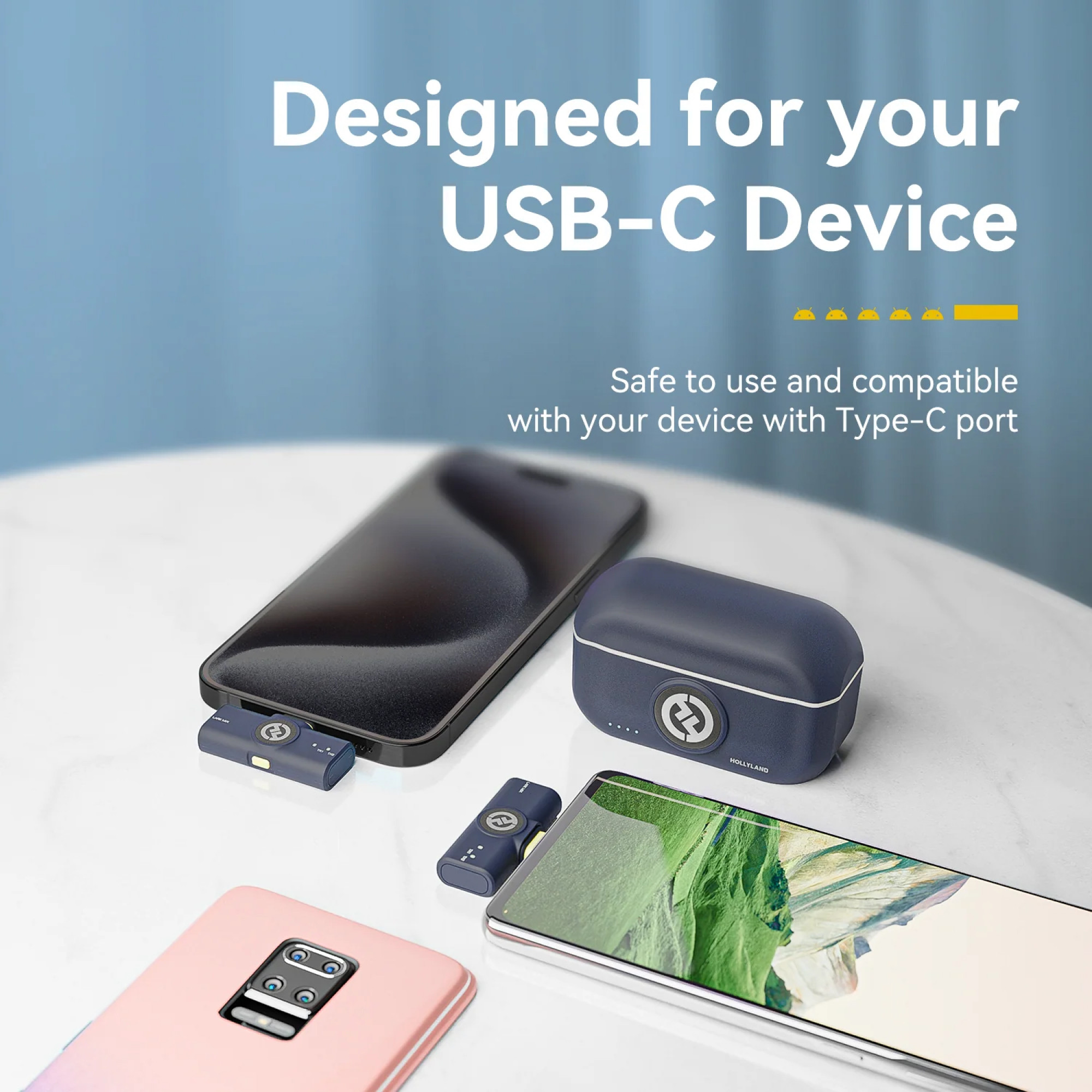 Мікрофонна радіосистема Hollyland Lark M2 Duo with USB-C Plug (black)